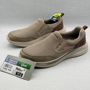 Skechers Men's 11.5 Shoes Relaxed Fit Slip On Shoes Brown Hybrid Comfort 210808